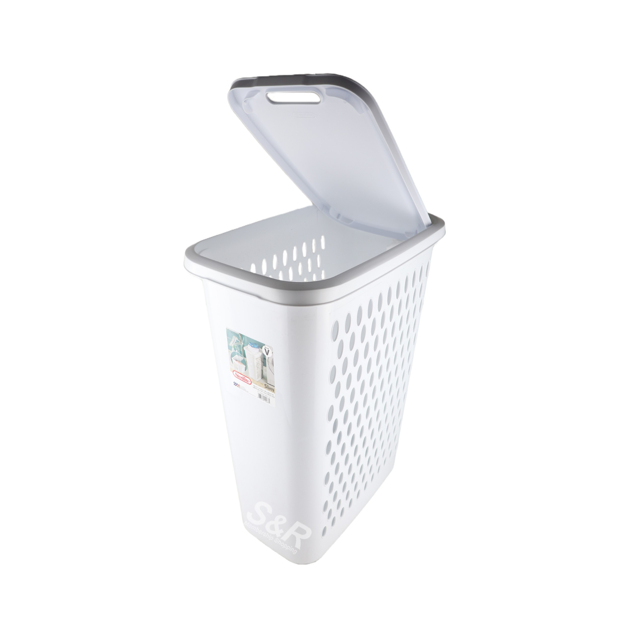 Sterilite Slim White Laundry Hamper 61L